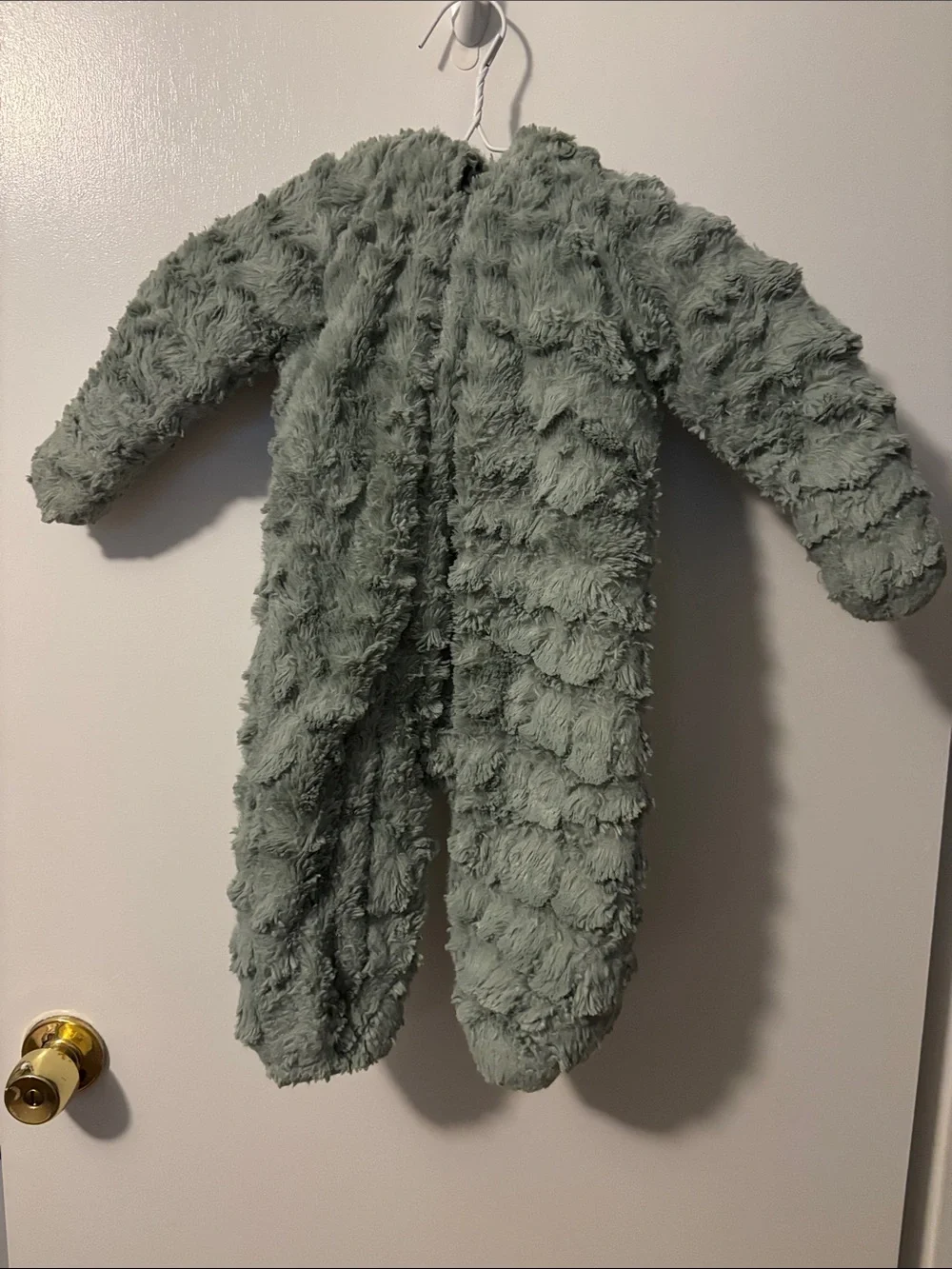 Koala Baby Cozy Sage Green Plush Baby Dinosaur Fleece One-Piece Footie 9-12M